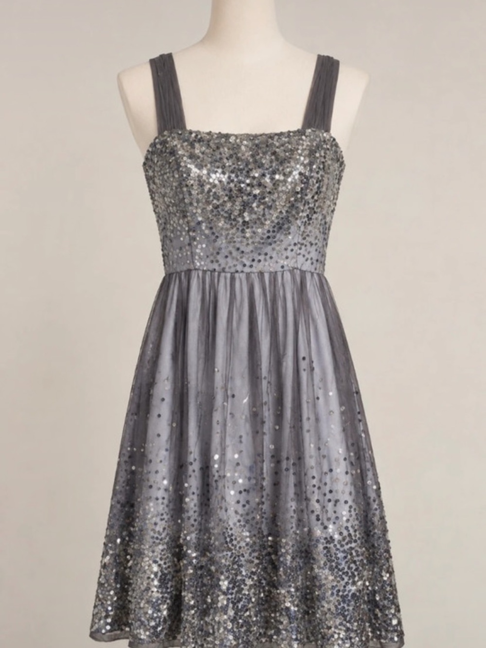 dELiA*s Silver Sequin Fit-and-Flare Dress